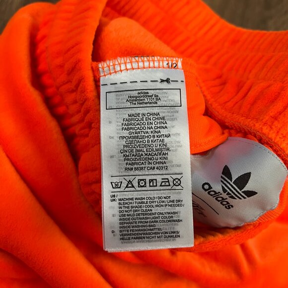 ADIDAS X Jeremy Scott Velour Mini Skirt Orange Y2K Collab Sz M - Picture 12 of 12